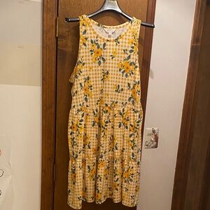 Market & Spruce Yellow Floral Midi Dress
